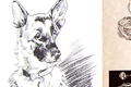 caricatures on a paper flyer