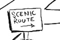 caricature of the scenic route