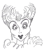 caricature of Lucile Ball, by artist Patrick Trujillo in Atlanta